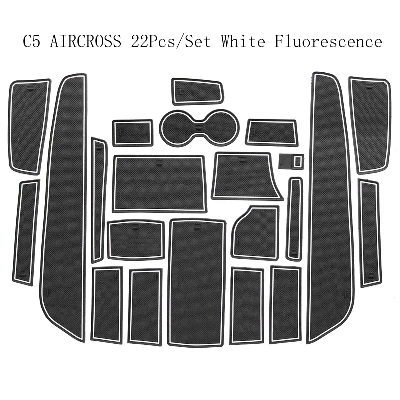 

For Citroen C5 Aircross Accessories Gate Slot Mat Anti-Slip Pad Cup Mat Interior Decoration Styling Rubber Mats