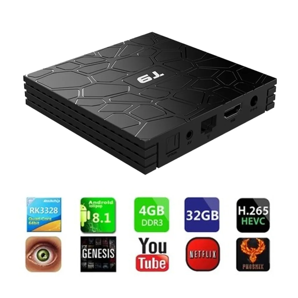 

Buyincoins Built-in Wifi High Performance GPU High Definition Player Android 8.1 TV Box 4GB RAM 32GB ROM Wifi 4K Media #292907