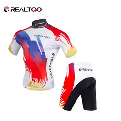 Лето Велоспорт костюм Для мужчин короткий рукав Джерси + шорты для езды Открытый Велоспорт комплекты одежды гоночный велосипед Горный