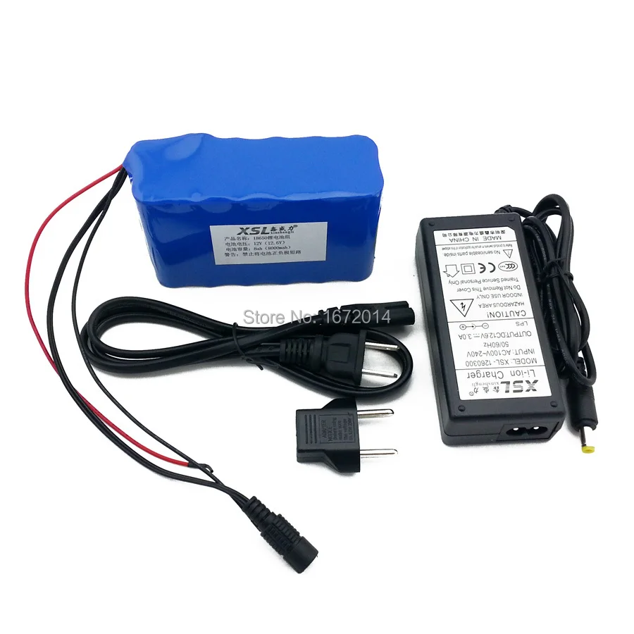 

8000mAh DC 12V rechargeable lithium-ion battery pack with a 12V / 3A adapter super discount sale.