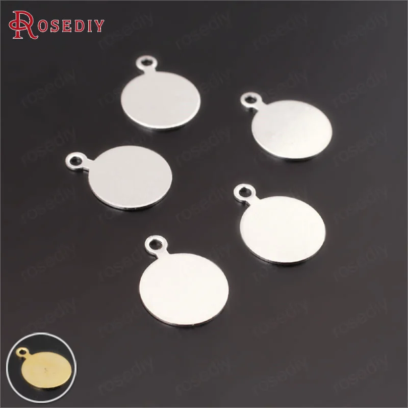 

100PCS 10MM,Thickness 0.5MM Silver Color Plated Brass Round Disk Charms Diy Jewelry Findings Earrings Accessories Wholesale