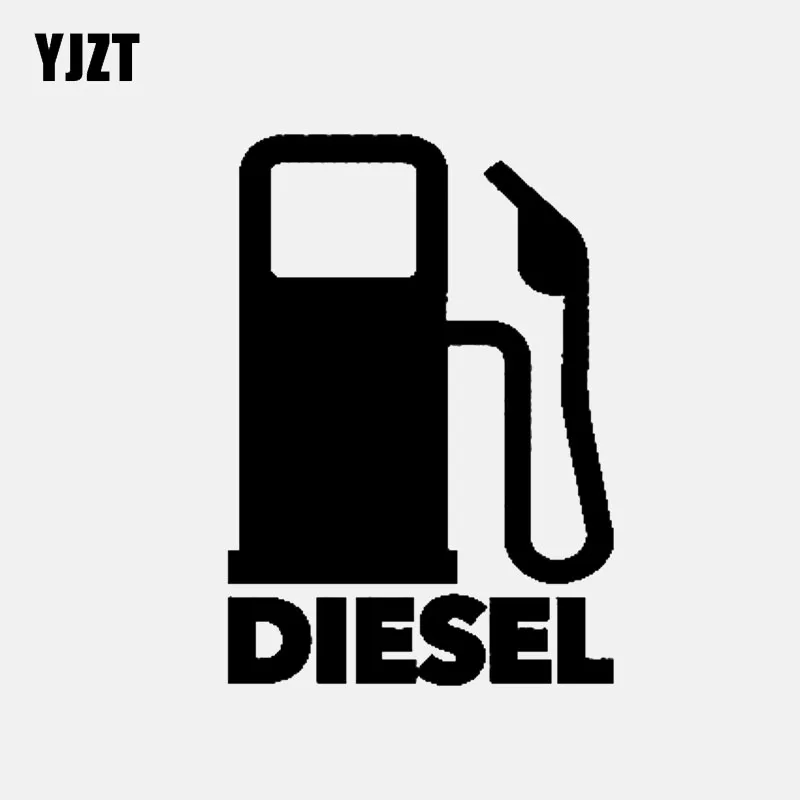 

YJZT 8.1CM*11.5CM DIESEL Fuel Vinyl Decals Fun Car Sticker Black/Silver C3-0776