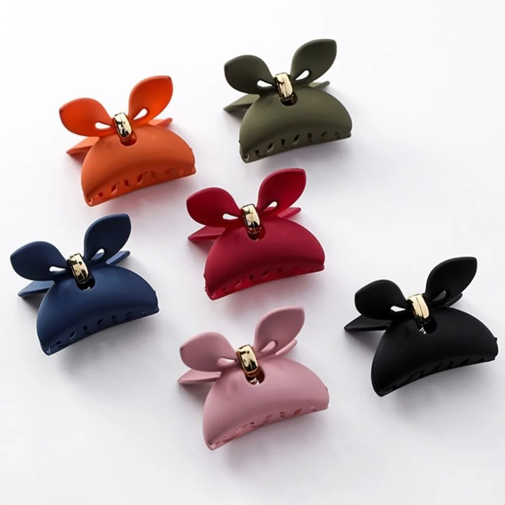 Women Rabbit Ear Acrylic Hair Clip Hairpins Solid Resin Scrub Hair Crab Hair Claws Women Make UP Washing Hair Accessories