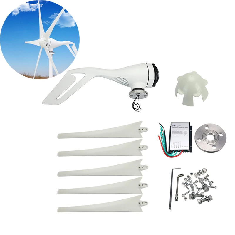 

12V/24V 600W Five Wind Blades Wind Turbine Generator Waterproof Controller 400W Wind Power Generator Fit For Home Or Camping