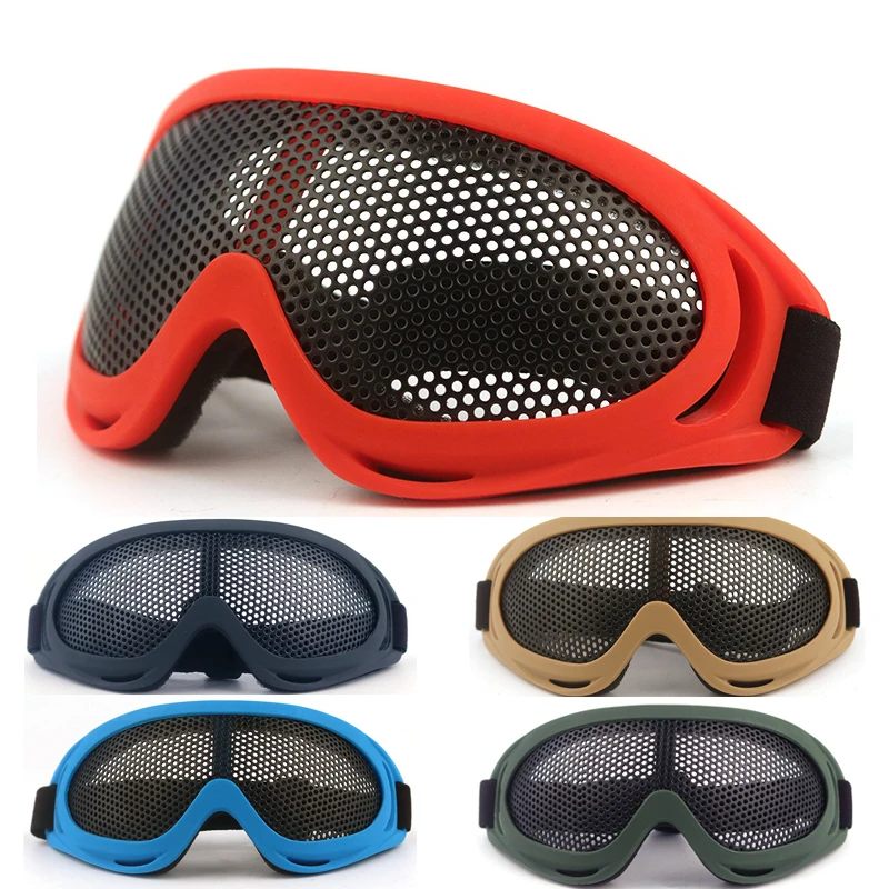 

NEW Anti-Fog CS Eyeglasses Tactical Anti Fog Metal Mesh Big Goggles Eye Safety Protection Glasses For Airsoft Desert