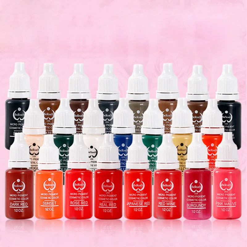 

23PCS Tattoo Ink Pigment For Permanent Makeup Easy To Wear Micro Pigment Eyebrow Eyeliner Lip Body Tattoo Art Beauty Tools