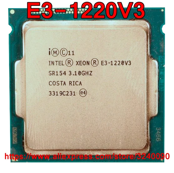 Процессор Intel cpu Xeon E3-1220V3 3,10 ГГц 8 м 80 Вт четырехъядерный процессор E3 1220V3 LGA1150 E3-1220 V3 E3 1220 V3