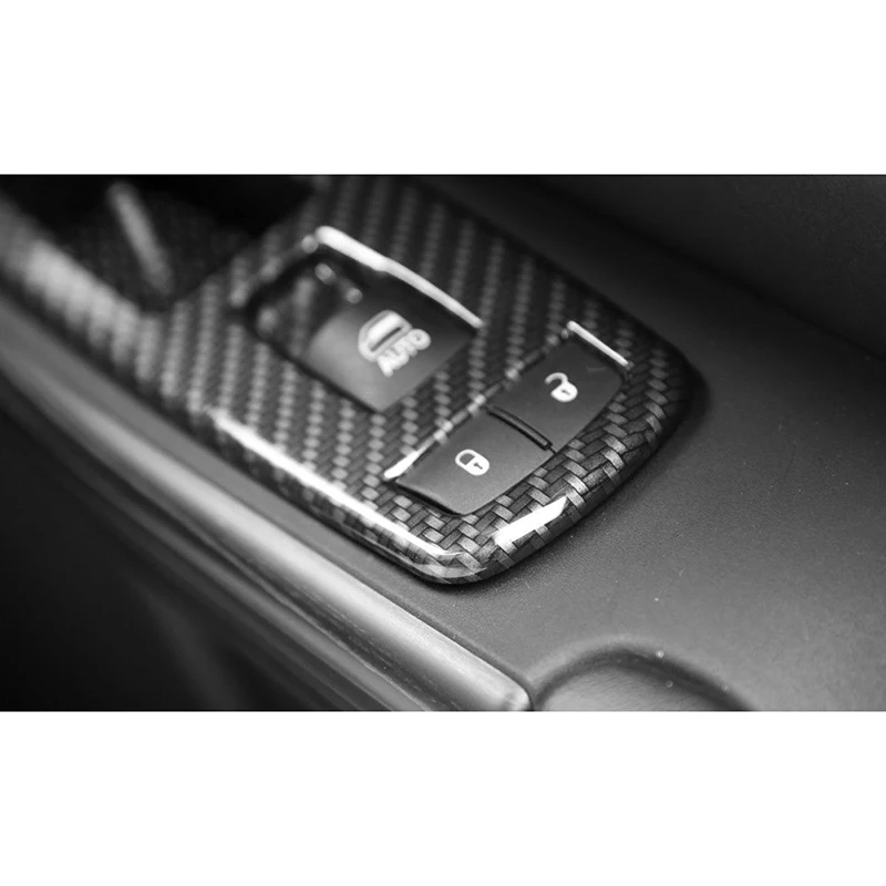 

Carbon Fiber Black Window Button Decoration Frame For Jeep Grand Cherokee 11-19