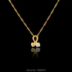 Новое поступление 2017 золотого цвета Кристалл Любовь подвеска в форме сердца ожерелье с цепочкой 45 см/60 см Бесплатная доставка