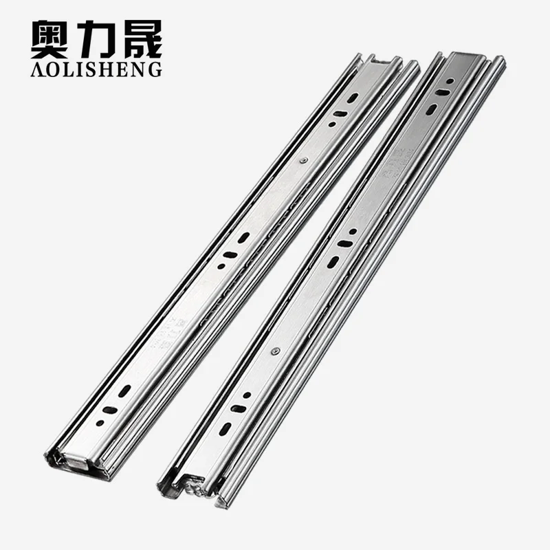 

Stainless Steel Drawer slide rail 8-24 Inch Ball Bearing Three Sections Full Exhibition