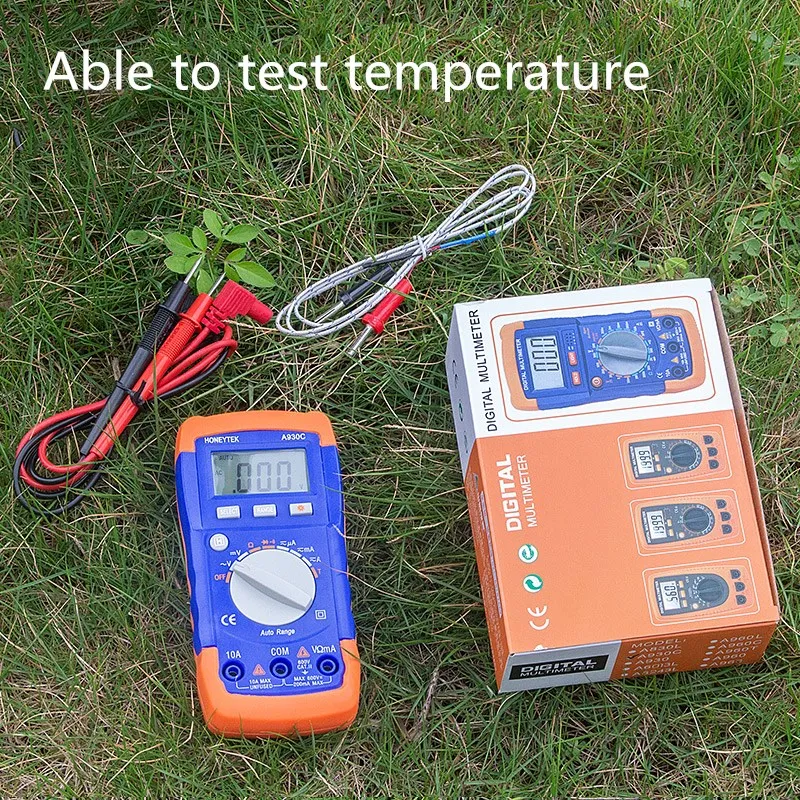 

Digital LCD Multimeter Meter tester Current AC/DC Voltage Transistor test Backlight Auto Range Temperture Multimeter A930C