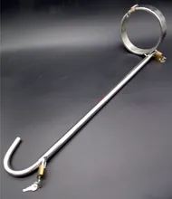 Adjustable Stainless Steel Force Up-right Device Neck Ring Collar Anal Hook Restraint Bondage Adult Bdsm Sex Toy For Male Female