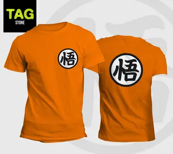 

Hot New 2018 Summer Fashion T-Shirt Son-Goku T-Shirt Kanji Go Symbol Anime Manga Super SAIYAN Tee Shirt