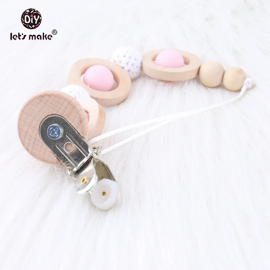Let's make Silicone Can Chew Beads Handmade Nursing Pacifier Clip Chains Crochet Beads Making Baby Shower Gifts Wooden Teethers