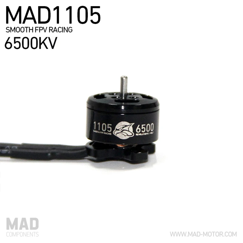 4 шт. миниатюрный бесщёточный электродвигатель MAD 1105 6500KV для 130 150 FPV Racer 4-осевой