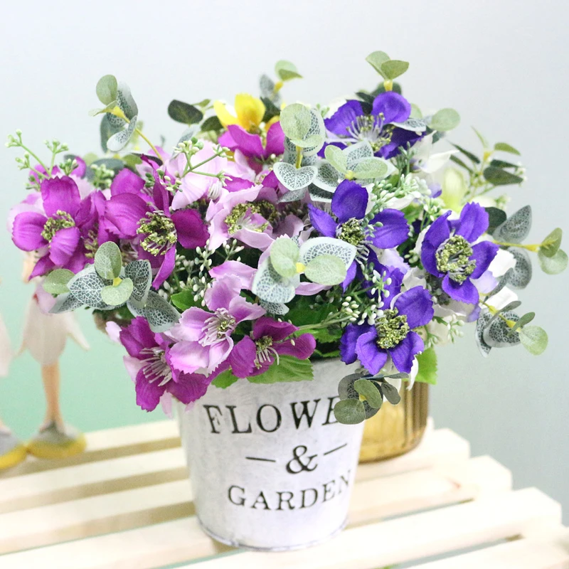 JAROWN Simulation Silk Rouge Flower Bouquet Artificial Faux Flowers For Wedding Decoration Home Decor Office Decoration JAROWN Simulation Silk Rouge Flower Bouquet Artificial Faux Flowers For Wedding Decoration Home Decor Office Decoration