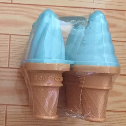 Blue Set of 4 Ice Pop Mold Holders With Tray Ice-ream Cone Shapes Fresh Food Frozen Pops Fun for Kids and Adults - Color: Blue