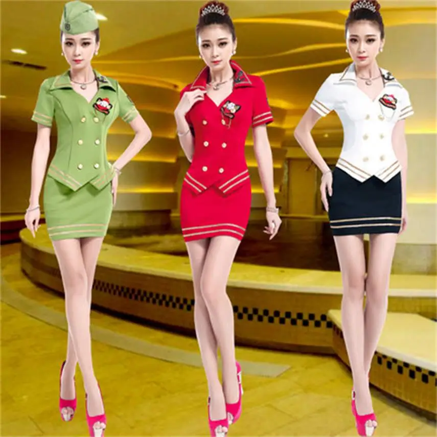 

Spring and summer new sauna foot bath technician overalls sexy hotel ktv princess stewardess uniforms female