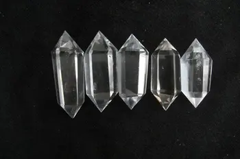 

6 Sided Prism Style Clear Natural Quartz Double Terminated Point, Large, 1.5" L Wand