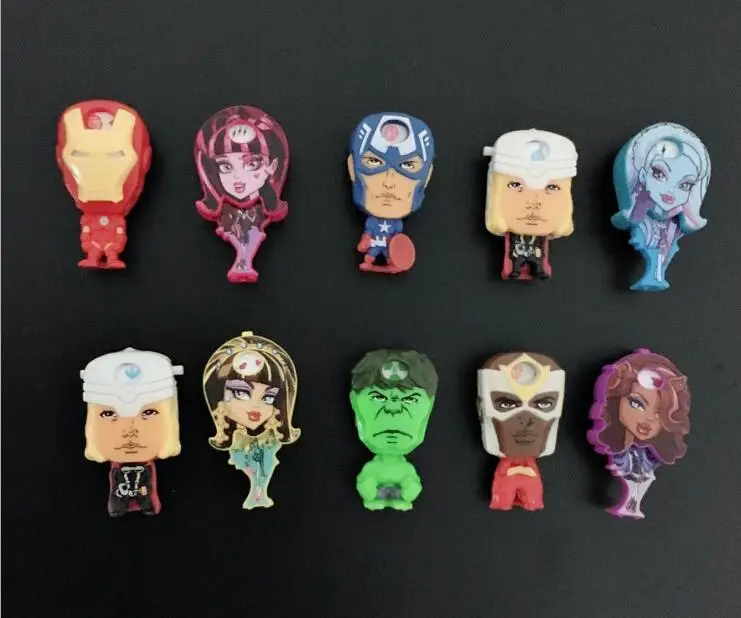 

50pcs/lot Famous Cartoon Action Figures The Avengers 5cm Kids Toys Birthday Gift