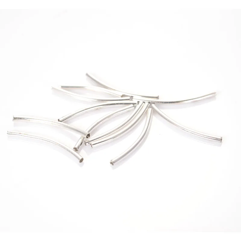 Miasol 30pcs 26*3mm Plain Silver Plating Metal Spacers Charm Bended