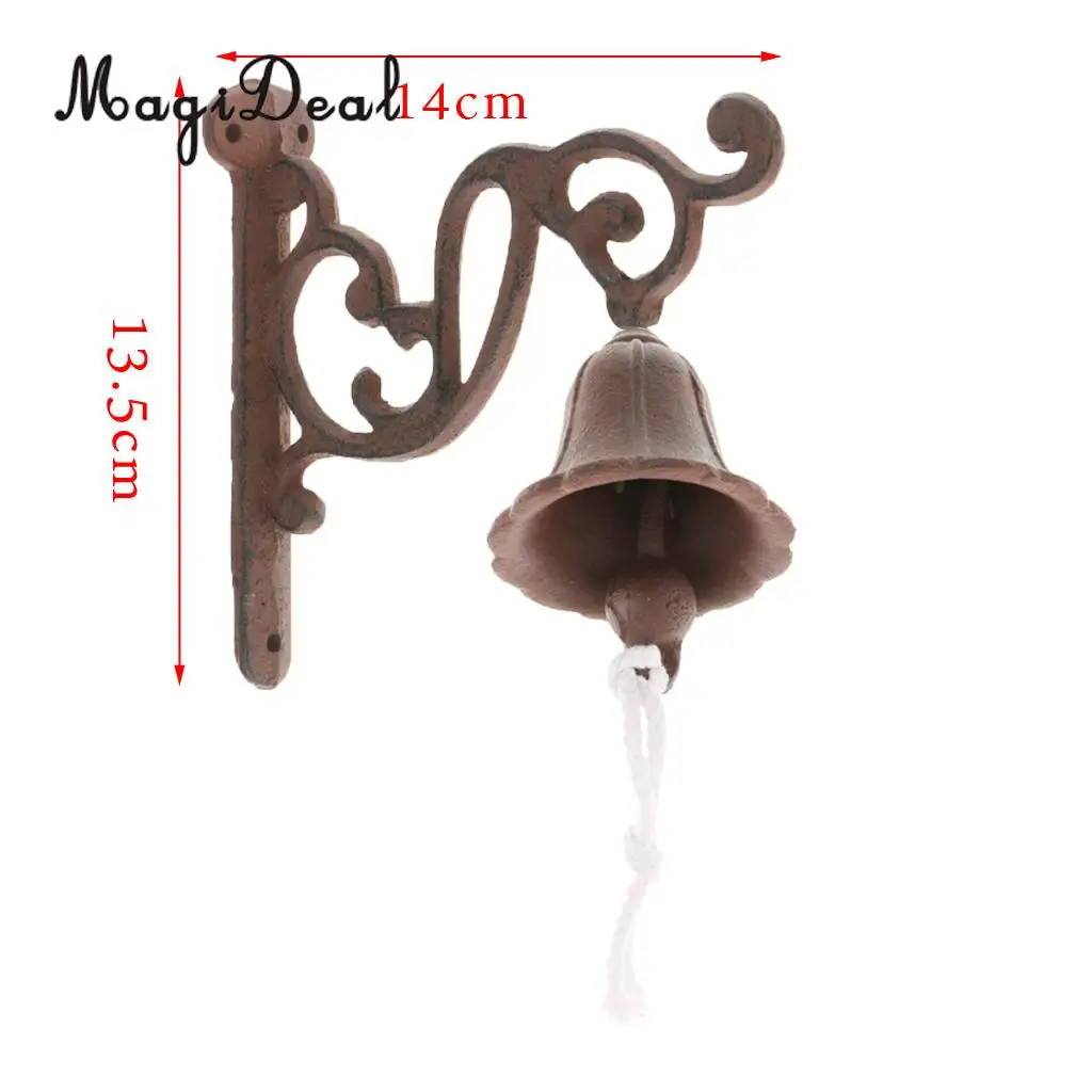 Outdoor Dinner Bells Vintage Antique Cast Iron Bracket Mounts Bell Indoor Outdoor Wall Mounted Door Bells