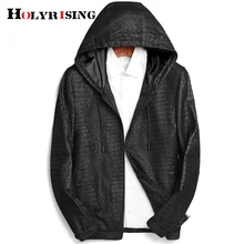 Holyrising, овчина, кожа, Мужской капюшон, натуральная кожа, мужская мода, повседневная, мотоциклетная кожа, M-3XL, 18921-5