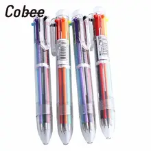 Cobee 6 в 1 Многоцветная Шариковая школьные Ручки Новинка офисные ручки для школы принадлежности Caneta креативный канцелярский подарок