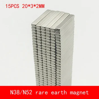 

15PCS 20*3*2mm strip strong rare earth neodymium N45 N52 magnet 30x3x2mm