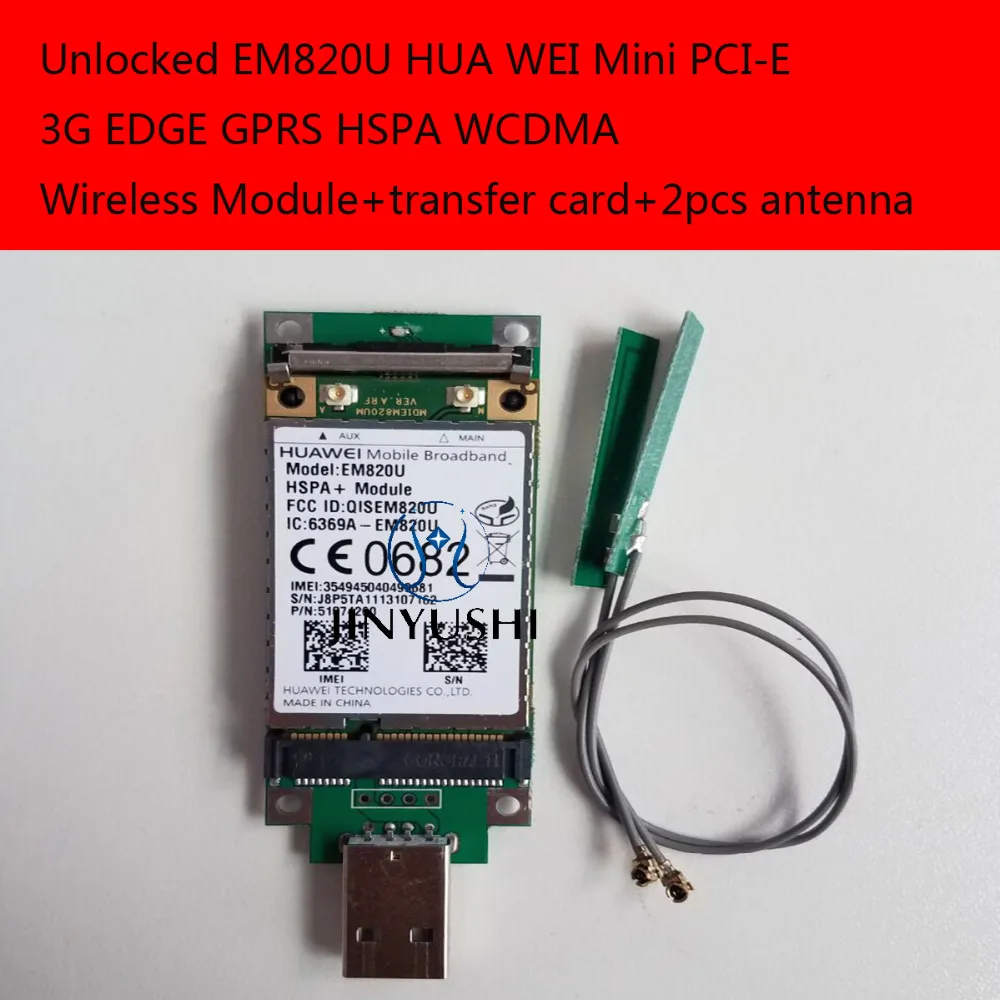 

Unlocked EM820U +2PCS 15CM Antenna+USB adapter HUA WEI Mini PCI-E 3G NEW&Original EDGE GPRS HSPA WCDMA module in the stock