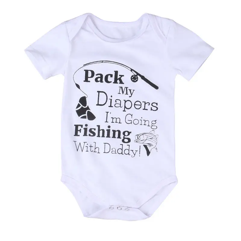 Newborn Infant Baby Girl Boy Fishing Romper Bodysuit Jumpsuit Outfits Clothes