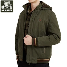 AFS JEEP брендовая Парка мужская Толстая Теплая Флисовая парка Hombre военные куртки, пальто для мужчин мужской шерстяной вкладыш с капюшоном воротник Chaquetas Hombre