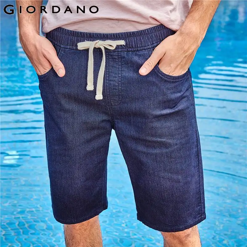 Шорты Giordano мужские летние тонкие с эластичной талией и завязками|Джинсы| |
