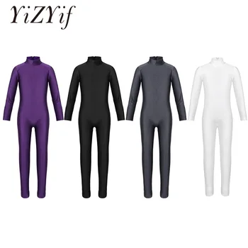 

YiZYiF Kids Gymnastics Leotard Ballet Bodysuit Long Sleeves Zippered Ballet Dance Jumpsuit Unitard ballet leotards for Girls
