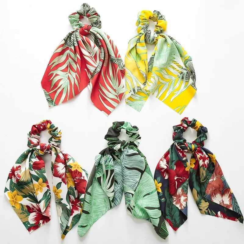 

Vintage Women Headwear Turban DIY Bow Streamers Hair Scrunchies Ribbon Hair Ties Horsetail Ties Head Wrap Hair Accessories