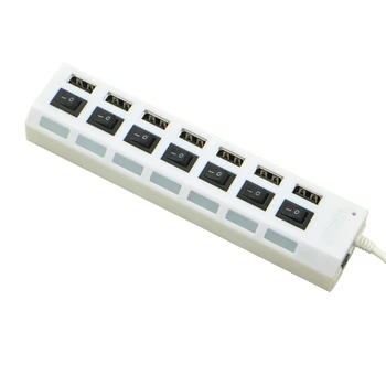 

NOYOKERE New USB 2.0 Power HUB 7 Ports 480Mbps Transmission Speed USB Hub with Power On/Off Switch, Cabel for PC Laptops