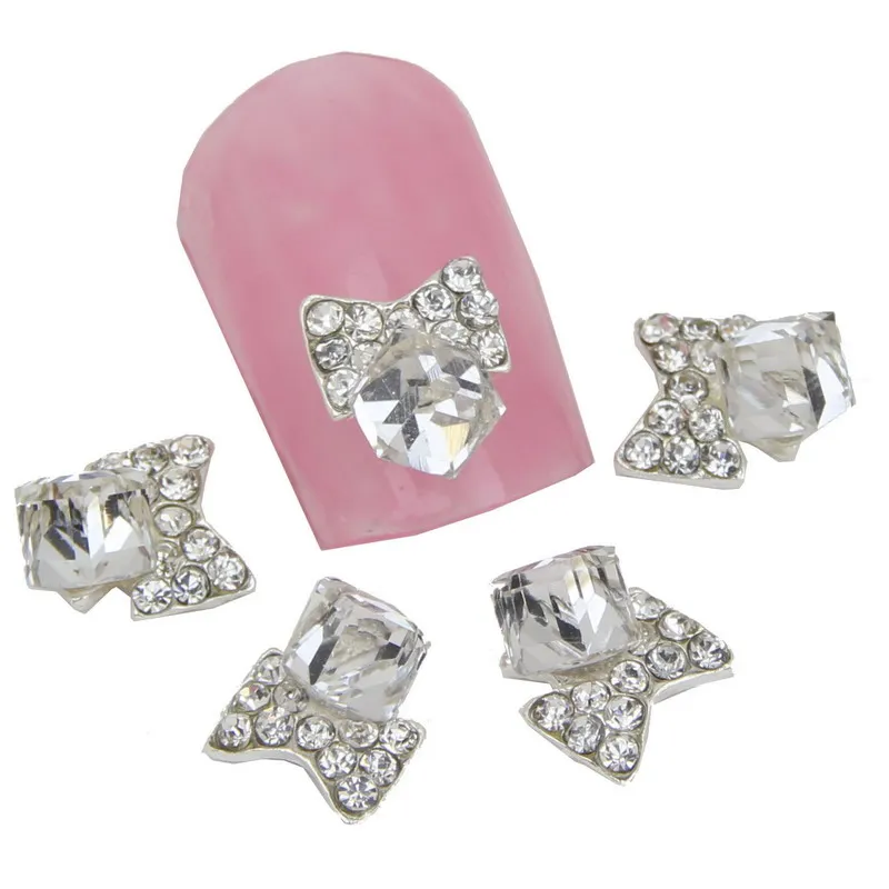 10Pcs/Lot Nail Jewelry Accessories Tips Silver Alloy DIY Nail Charm