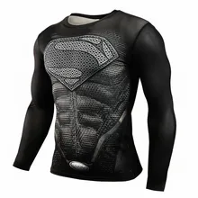 New Hot T shirt Compression Shirt Exercise T shirt Men Lycra 3D Print Long Sleeve T