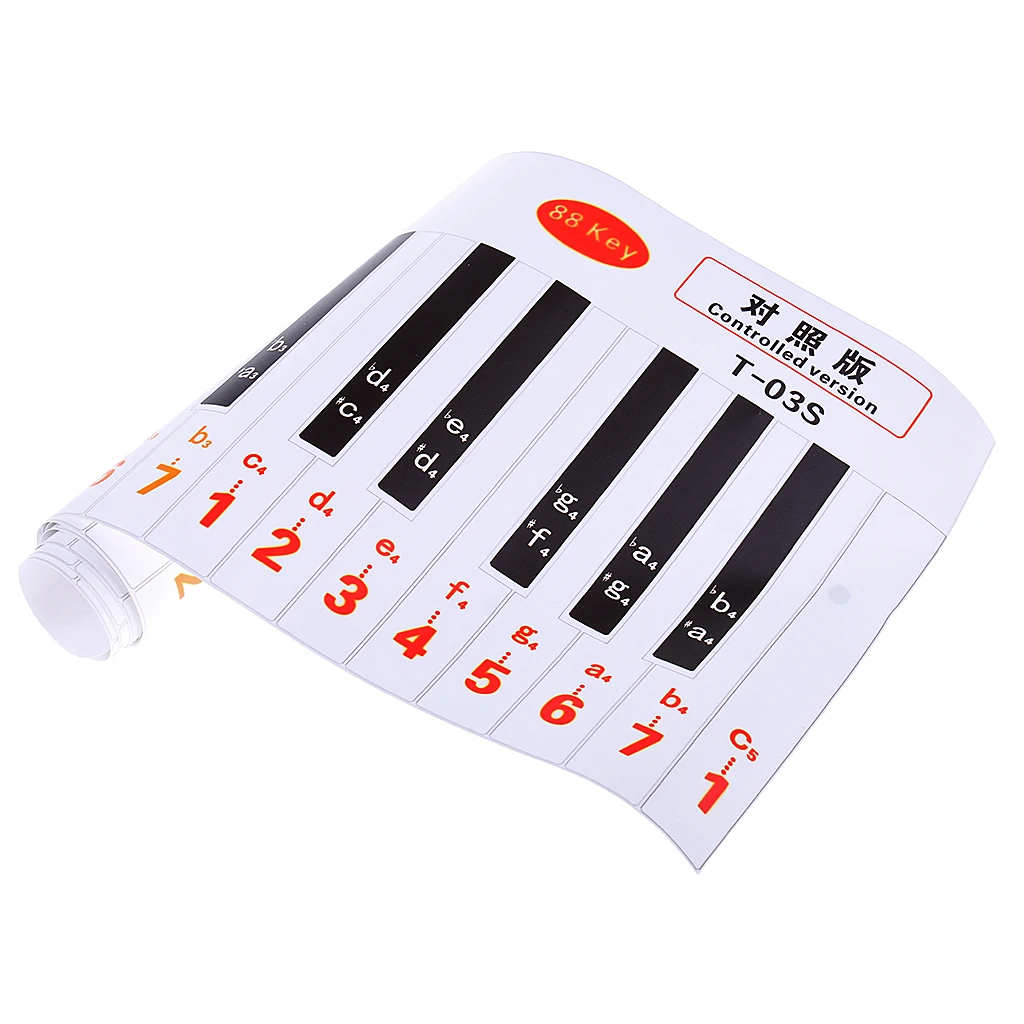 Waterproof Paper Anti-Dust 88 Key Piano Keyboard Finger Practice Guide Teaching Aid for Student Beginner Child Piano Keyboard
