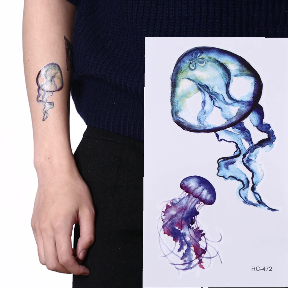 

Tattoo Sticker Starfish Whale Shark Sea Animals Temporary Tattoo Waterproof Fake Body Art Arm Tattoo Sticker 6x10.5cm Hand Tatoo