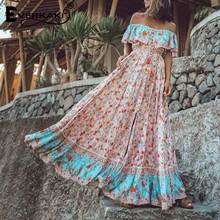 Everkaki Off The Shoulder Dresses For Women Bohemian Sleeveless Maxi Dress Women Floral Printed Long Dress Summer 2019 Autumn Everkaki Off The Shoulder Dresses For Women Bohemian Sleeveless Maxi Dress Women Floral Printed Long Dress Summer 2019 Autumn