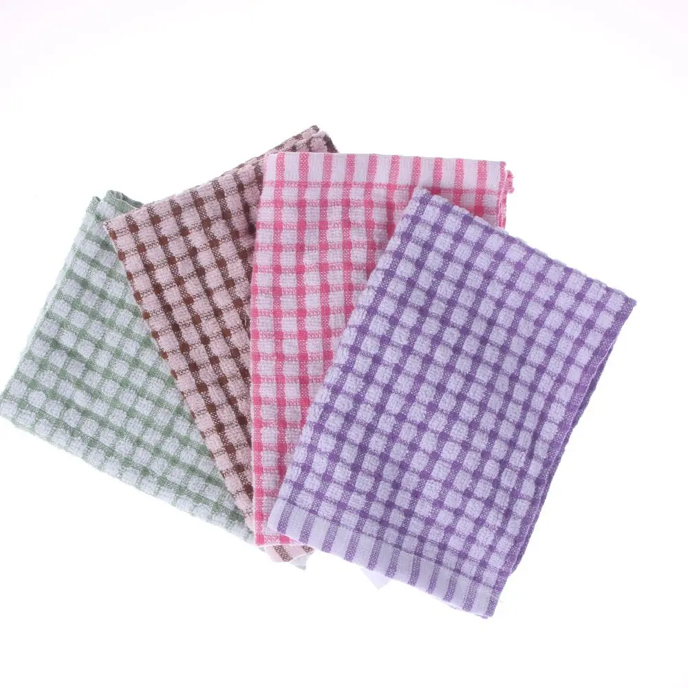 

Tea Towels Pack Set Terry Cotton Kitchen Dish Cloths Large Cleaning Check Wash Cloths Home kitchen Tableware Cleaning Dishcloths