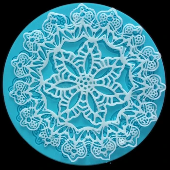 

Aomily Beautiful Crown Cake Silicone Flower Lace Fondant Mold Mousse Brim Decor Sugarcraft Icing Mat Pad Pastry Baking Tools