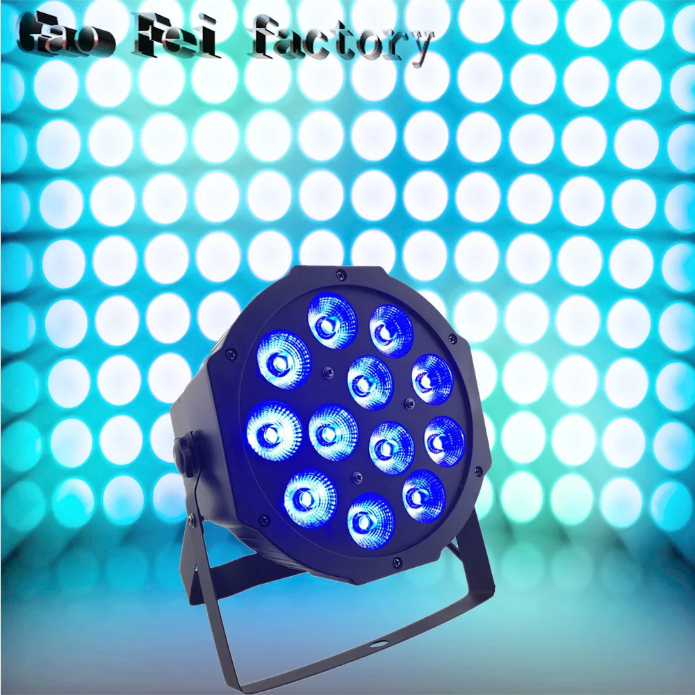 

1pcs/lots 12w led lamp beads 12x12W led Par lights RGBW 4in1 flat par led dmx512 disco lights professional stage dj equipment