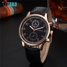 Men Watch OTOKY Willby Mens Black Dial Wrist Watch Faux Leather Quartz Watches 161227 Drop Shipping