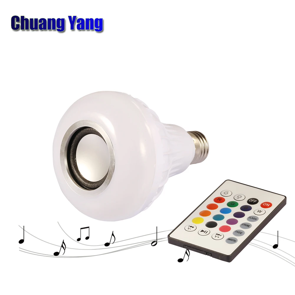 

E27 12W Smart RGB Wireless Bluetooth Speaker music playing Led Bulb Dimmable Led bluetooth Speaker Light Bulb Remote control