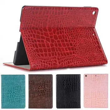 

High Quality Business Crocodile Leather Case for New iPad 9.7 inch 2017 Foldable Stand Card Smart Cover for Apple iPad 2018 9.7"