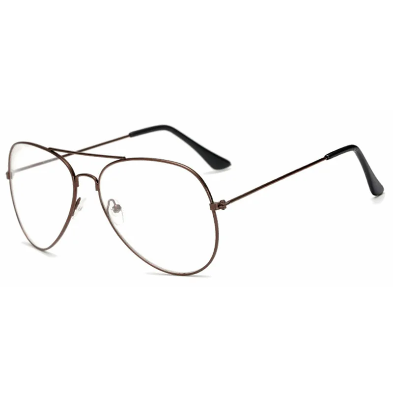 Классические мужские и женские очки с прозрачными линзами, прозрачная металлическая оправа для очков, оптическая близорукость, очки Lunette Femme, глянцевые, черные, золотые, серебряные - Цвет оправы: Bronze