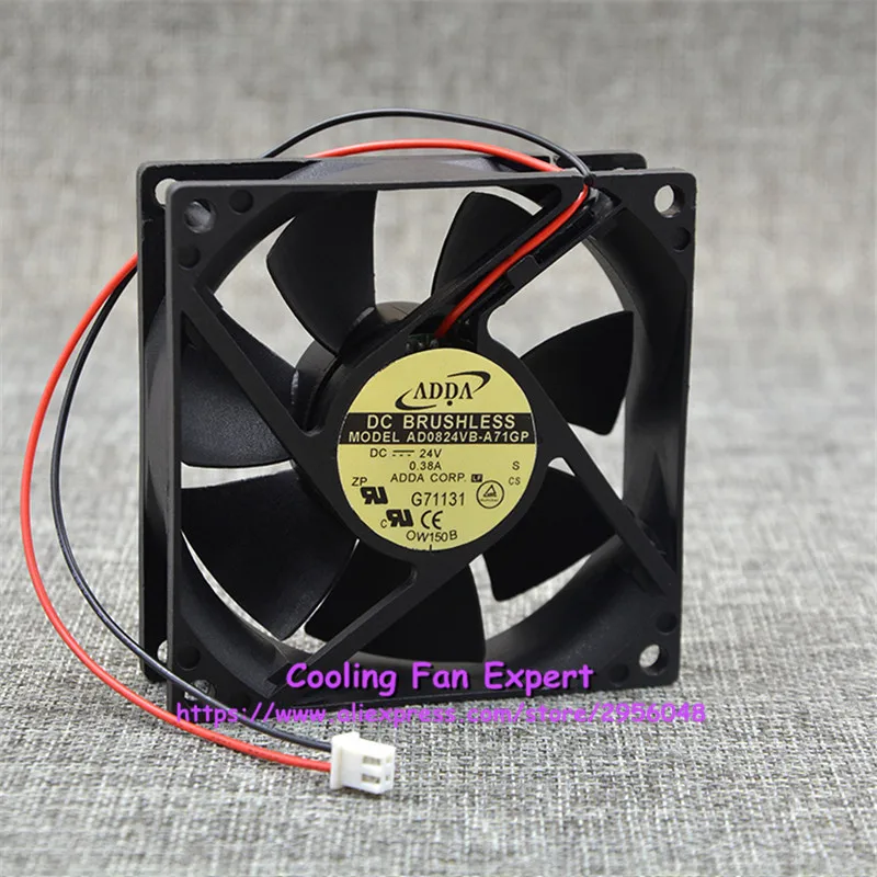 AD0824VB A71GP вентилятор воздушного охлаждения DC 24V 0.38A 9 12 W 8025 80*80*25mm 8CM 2 провода|wire 2|wire