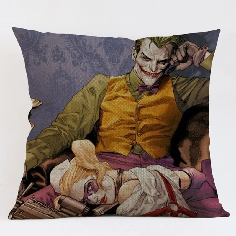 Чехол для подушки с изображением Бэтмена и Джокера, ручная роспись, декоративная подушка для дивана